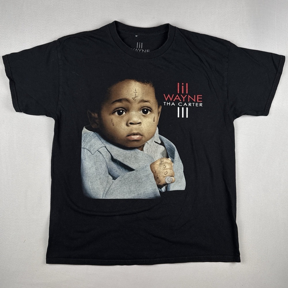 Lil Wayne Tha Carter III Graphic T-Shirt Black Size M Rap Hip Hop Tee